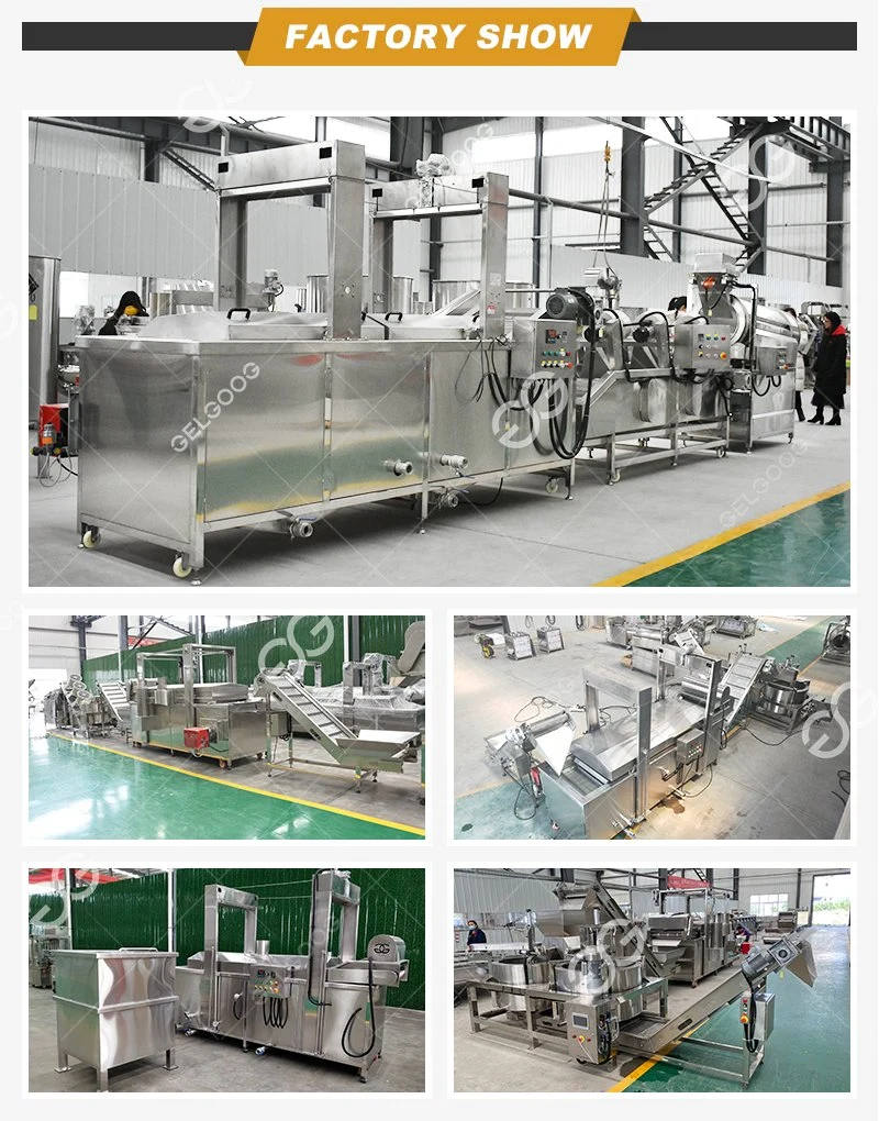 Automatic Snacks Continuous Fried Pea Nuts Fryers Line Peanut Frying Machine