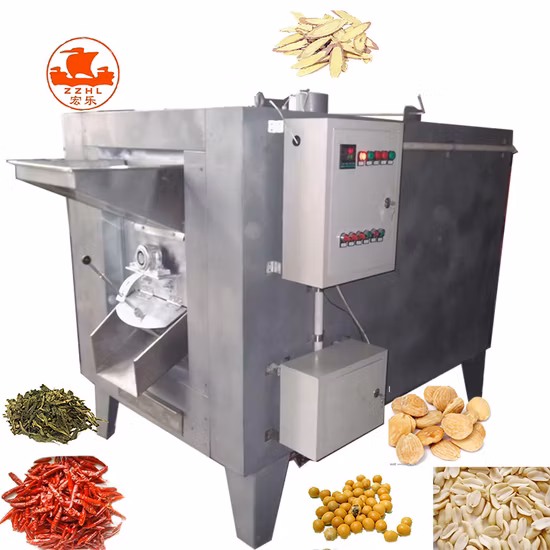 Industrial Cacao Bean Toaster Cereal Pistachio Roasting Sesame Seed Continuous Nut Peanut Roaster Machine