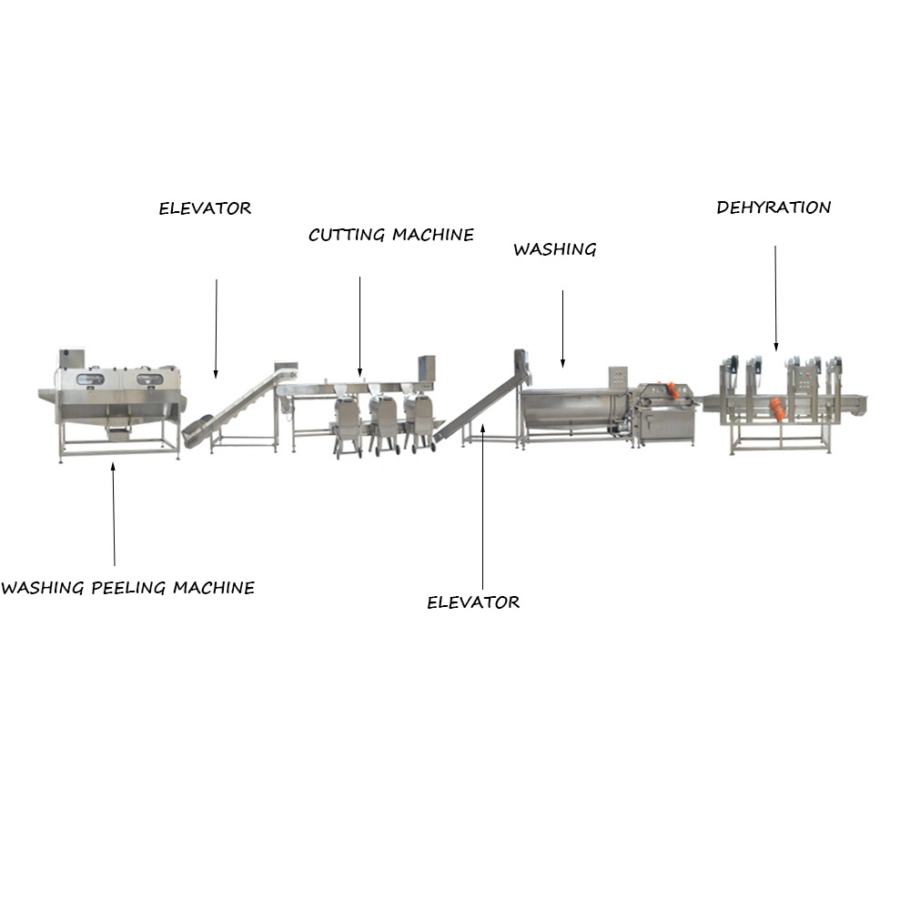 Roots Vegetable Cleaning Peeling Washing Cutting Drying Processing Line