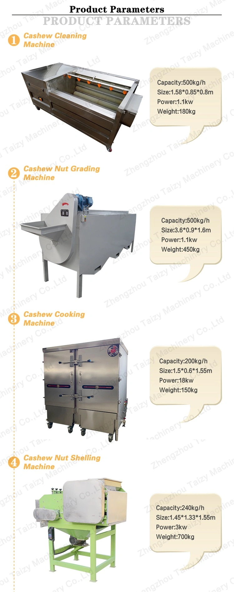 Full Automatic Cashew Nut Processing Line Cashew Shelling and Peeling Production Line